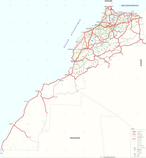 carte routiere maroc
